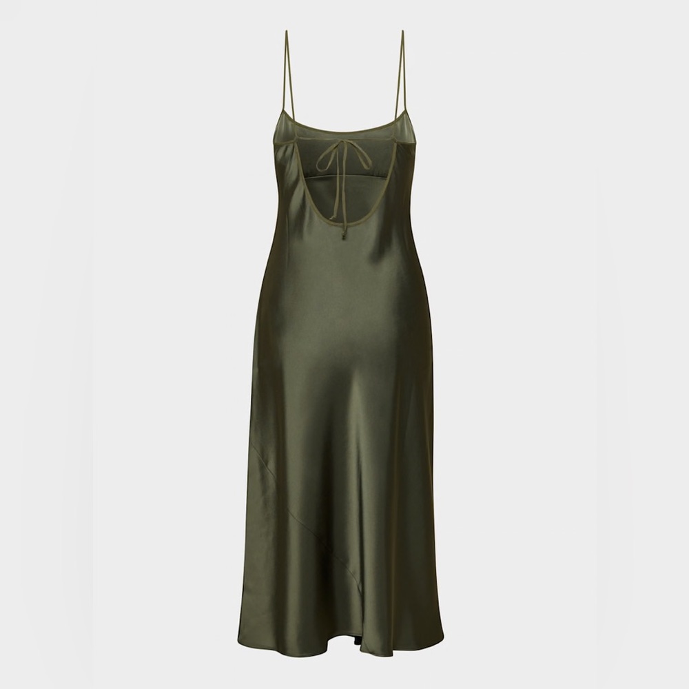 ARITZIA | Wilfred Toulouse Satin Dress Dark Olive Small - Picture 6 of 6